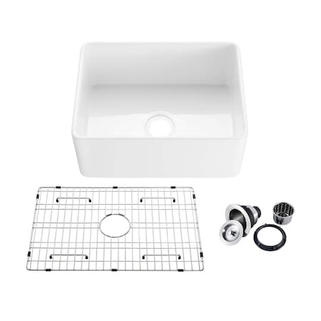 Kibi K2-SF24, Undermount, Farmhouse/Apron Mount, Glossy White Finish K2-SF24